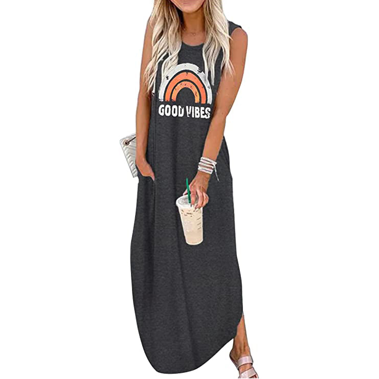 Women's Summer Hawaiian Good Vibes Beach Casual Dress – DailySale